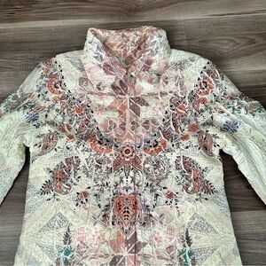 Cactus Reversible Light yellow Multicolored Crinkled Jacket Women Size Small